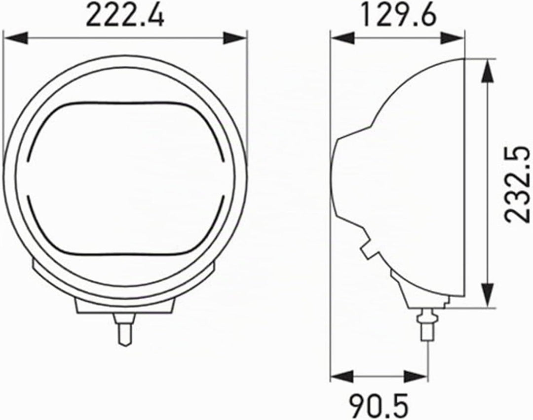 HELLA - LED-Fernscheinwerfer - Luminator LED - ECE-R7/ECE-R10/EMC/ECE-R112/E24 5919/E1 8 - 1F8 016 5