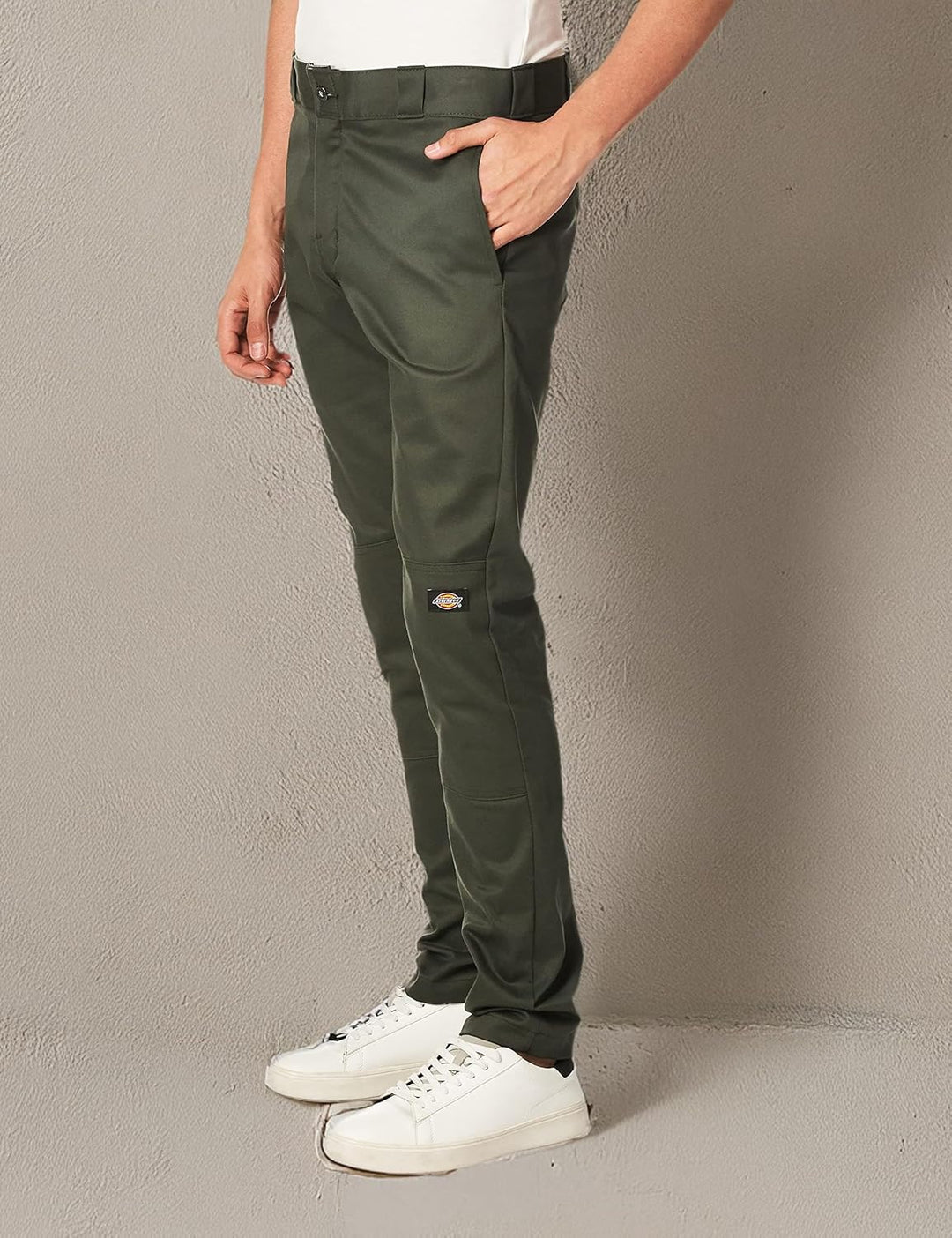 Dickies Herren Skinny Straight Double Knee Arbeitshose 28W / 30L Olivgrün, 28W / 30L Olivgrün