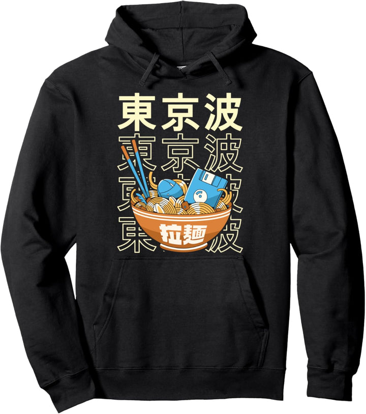 Digitale Ramen Bowl Kawaii Ästhetische Otaku Vaporwave Anime Pullover Hoodie