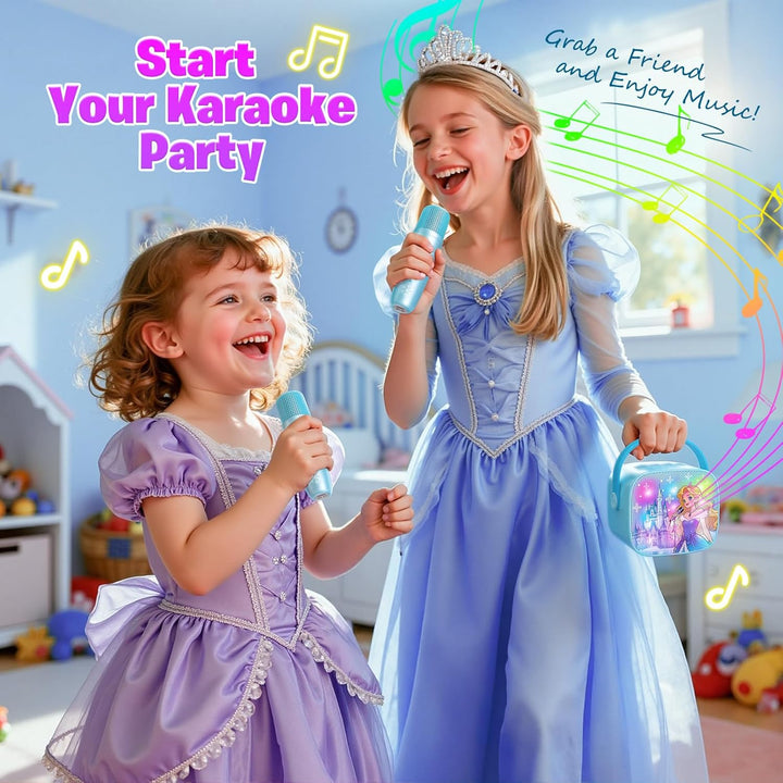 Braxel Karaoke Maschine mit 2 Bluetooth Mikrofon Kinder, Weihnachts Geschenke Spielzeug für Mädchen