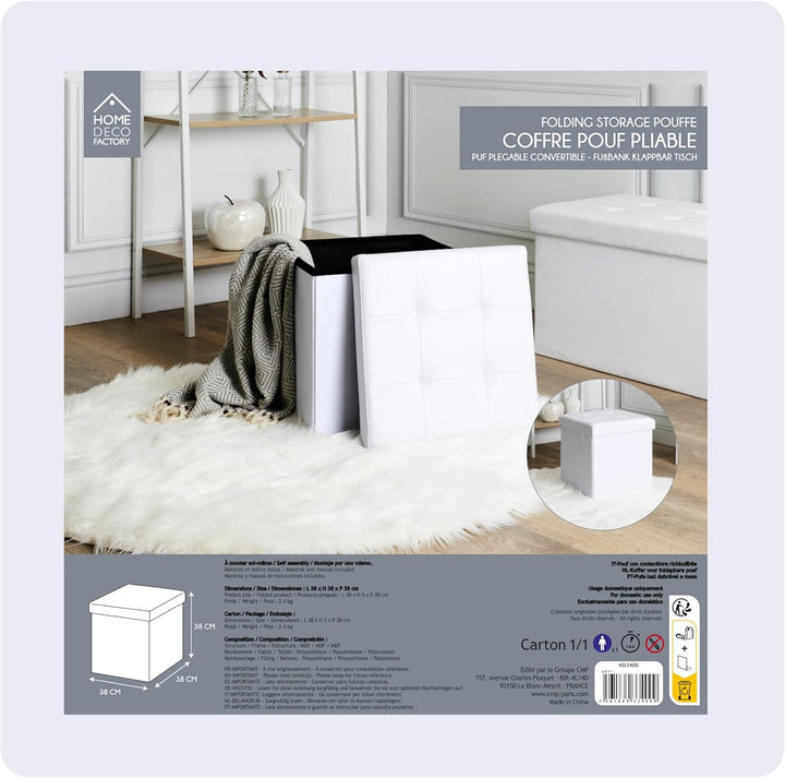 Home Deco Factory Aufbewahrungskiste, Weiss, One Size, Weiss