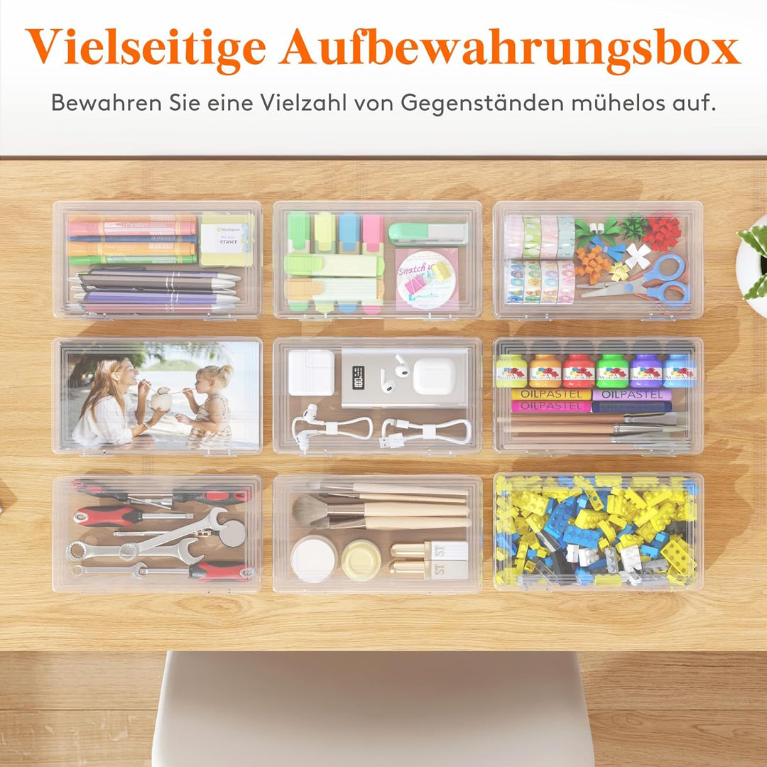 Lifewit Stiftebox mit Snap-Dicht Deckel, Hochwertiges Kunststoff Bürobedarf Organizer, Aufbewahrungs