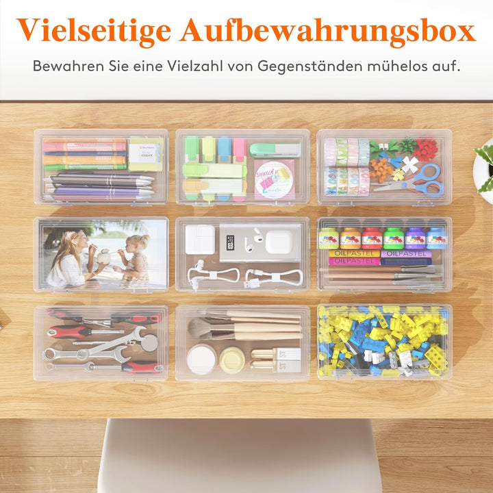 Lifewit Stiftebox mit Snap-Dicht Deckel, Hochwertiges Kunststoff Bürobedarf Organizer, Aufbewahrungs