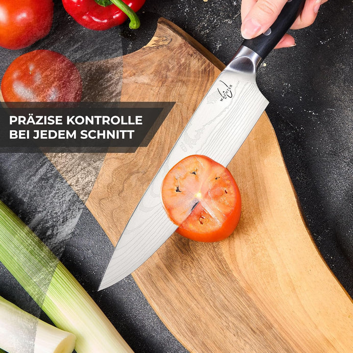 Wächter Messer Set duo – Kochmesser aus hochwertigem Edelstahl | scharf & rostfrei | Ergonomischer G