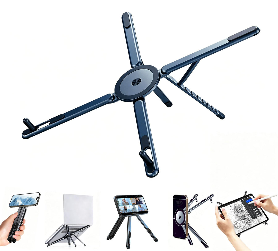 [Magnetischer] 3-in-1Laptopständer Tablet-Ständer Handy-Ständer Verstellbarer Reiseständer aus Alumi
