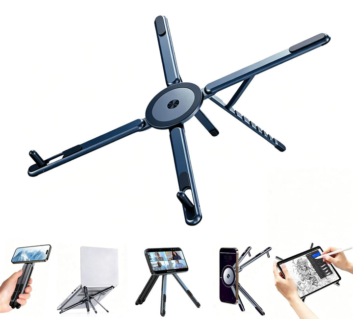 [Magnetischer] 3-in-1Laptopständer Tablet-Ständer Handy-Ständer Verstellbarer Reiseständer aus Alumi