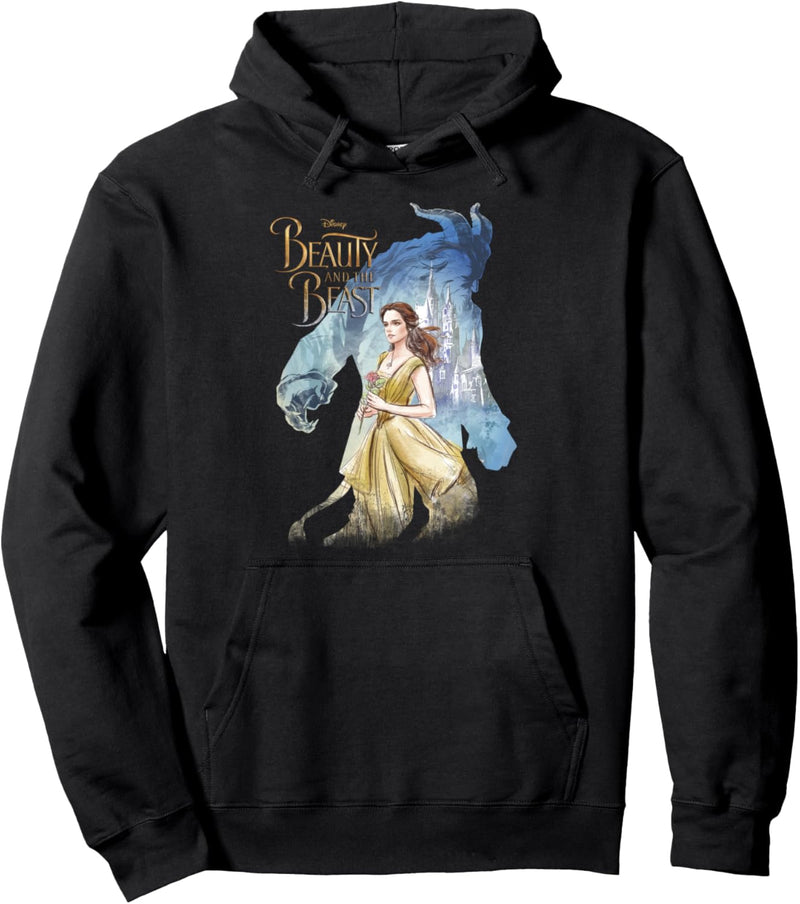 Disney Beauty And The Beast Belle Sketch Silhouette Fill Pullover Hoodie