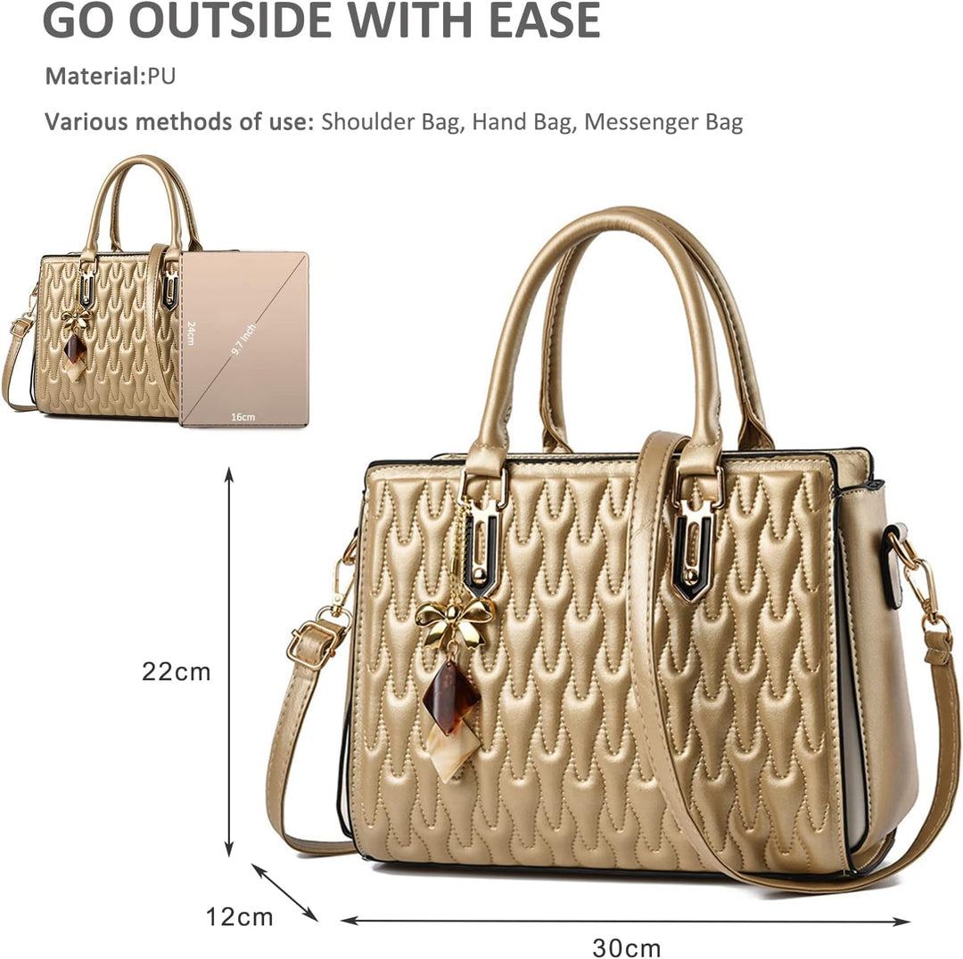 NICOLE & DORIS Handtasche für Frauen Elegante Henkeltasche Damen Mode Schultertaschen PU Leder Umhän