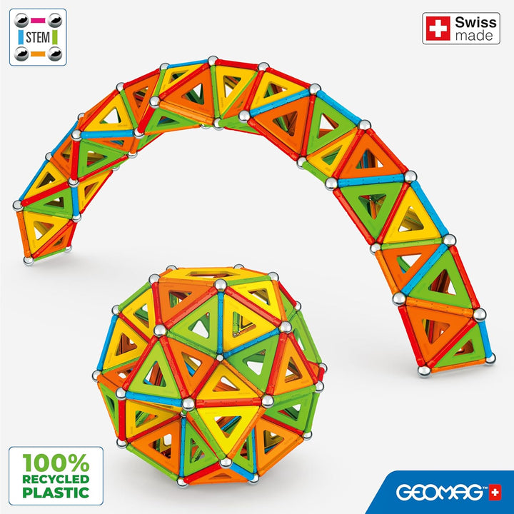 Geomag - Classic Masterbox Magnetische Bausteine für Kinder, Magnetisches Spielzeug, Grüne Kollektio
