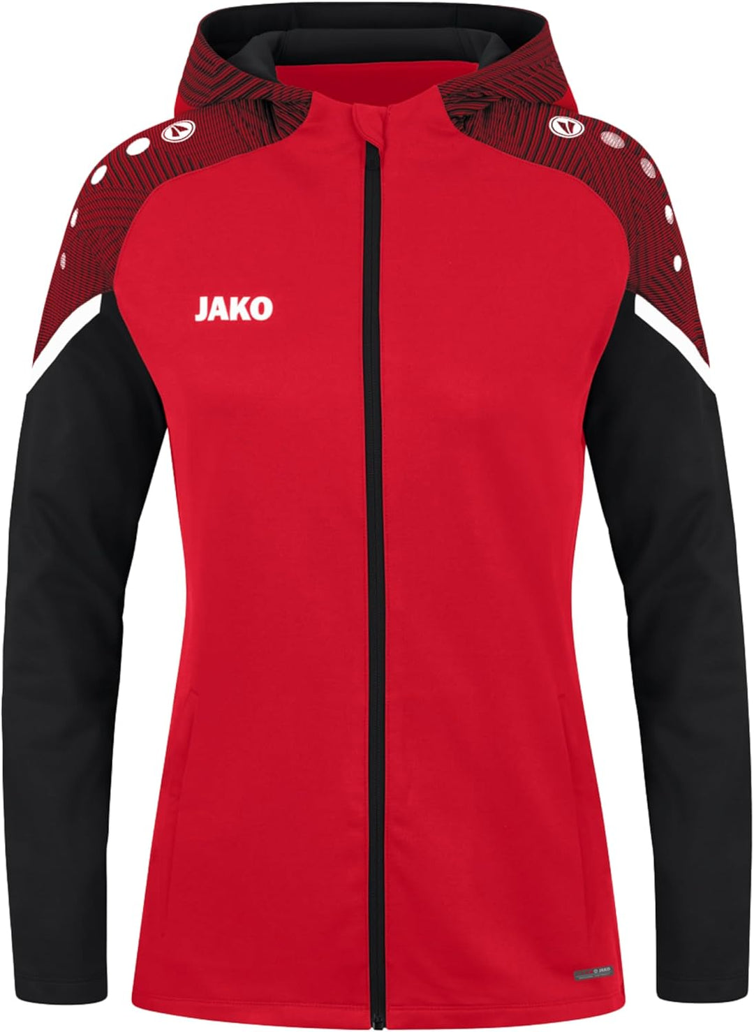 JAKO Damen Kapuzenjacke Performance, Royal/Weiss/Marine, 34, 6897 128 Rot/Schwarz, 128 Rot/Schwarz