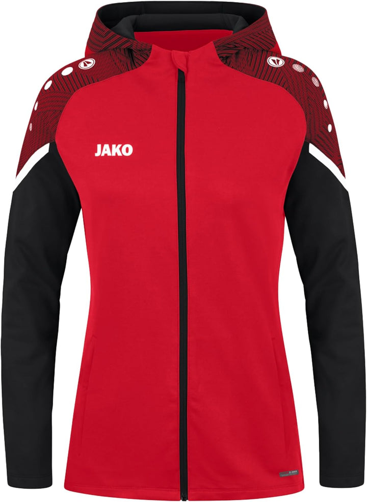 JAKO Damen Kapuzenjacke Performance, Royal/Weiss/Marine, 34, 6897 128 Rot/Schwarz, 128 Rot/Schwarz