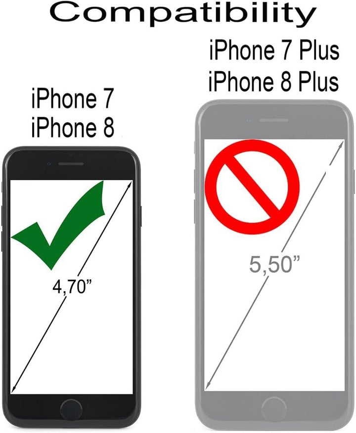 STILGUT Lederhülle kompatibel mit iPhone SE 2020/iPhone 8/iPhone 7 mit Karten-Fächern, Schwarz Nappa