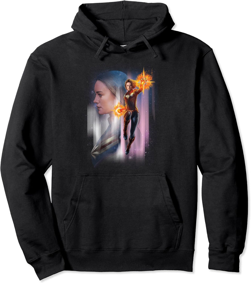 Captain Marvel Galaxy Portrait Collage Pullover Hoodie