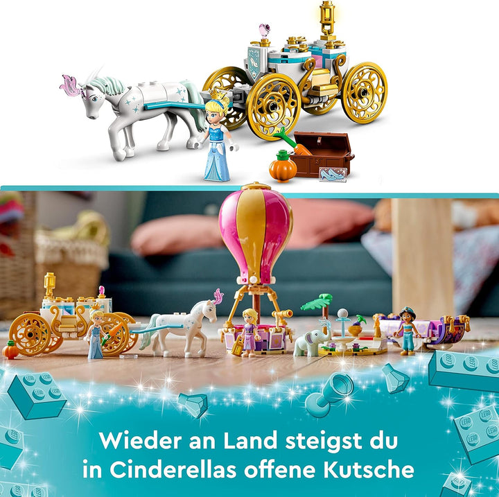 LEGO 43216 Disney Prinzessinnen auf magischer Reise Spielzeug mit Cinderella, Jasmine, Rapunzel Mini