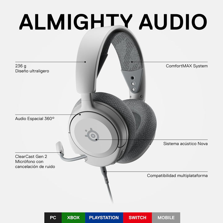 SteelSeries Arctis Nova 1 Multi-System-Gaming-Headset – HiFi-Treiber – 360° räumliches Audio – Komfo