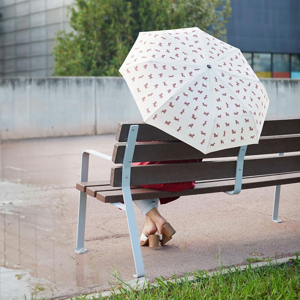 balvi Regenschirm Puppymbrella Farbe Beige Inklusive Neoprenhülle in Form eines Hundes Aus Nylon, Be