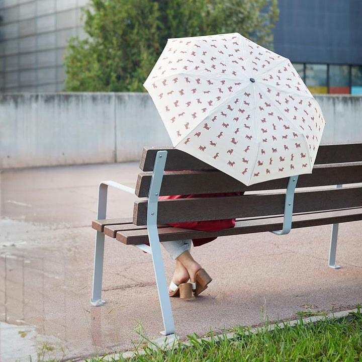 balvi Regenschirm Puppymbrella Farbe Beige Inklusive Neoprenhülle in Form eines Hundes Aus Nylon, Be