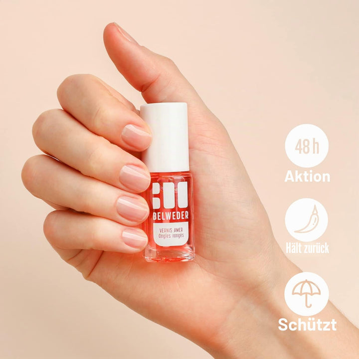 BELWEDER - Bitterstoff Nagellack gegen Nägelkauen 2 x 7,5ml - Nagellack Transparent mit Bitterem Ges