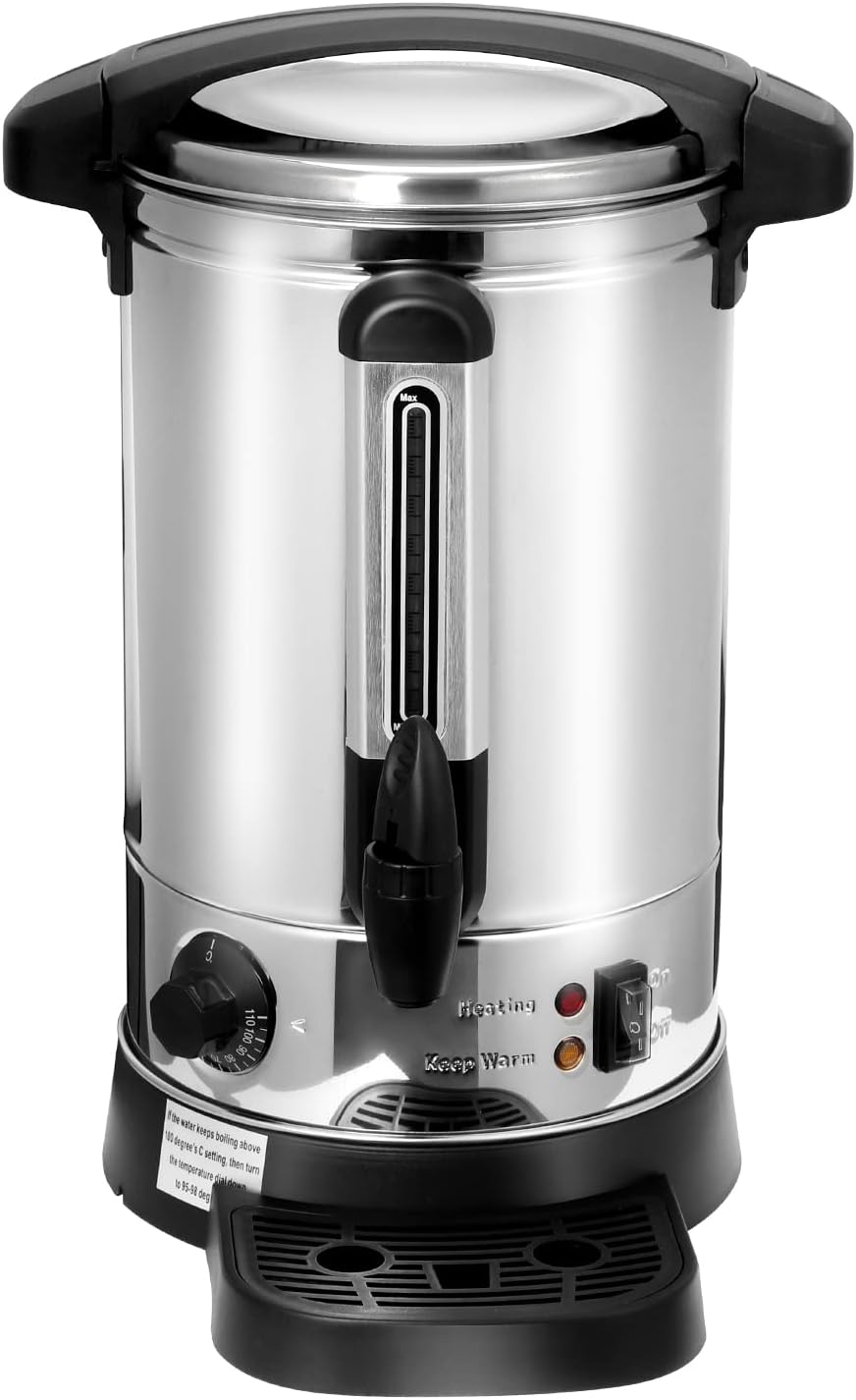 Yakimz Glühweinkocher Edelstahl Heisswasserspender 8,8L 1500W Glühweinkessel Glühweinautomat Tempera