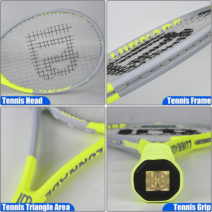 LUNNADE Tennisschläger für Erwachsene, 27 Zoll Leicht Tennisschläger mit Hülle, Geeignet für Damen H
