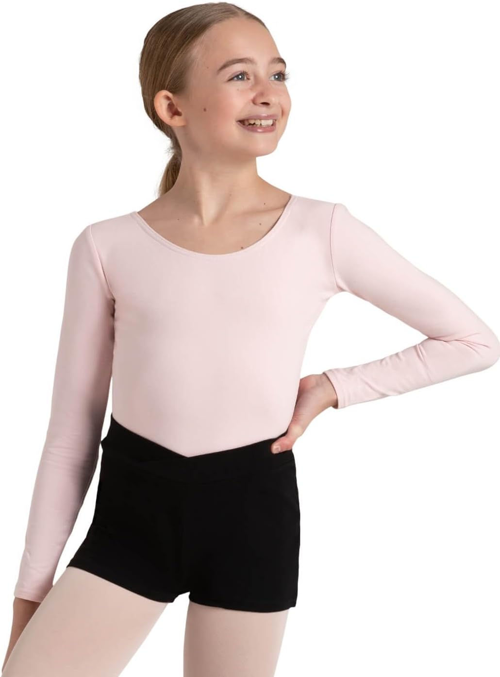 Capezio Big Girls' Boy Short,Black,M (8-10)