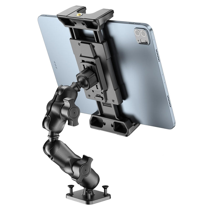 OHLPRO Tablet Halterung Auto aus Aluminium mit Hochleistungs Bohrerbasis, LKW iPad Halter mit 2-Stuf