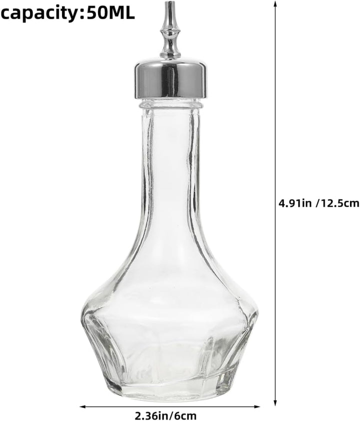 ULTECHNOVO 2 Stück Bartender Glas Bitters Flaschen mit Dosierkopf Präzise Tropfflasche für Cocktail-