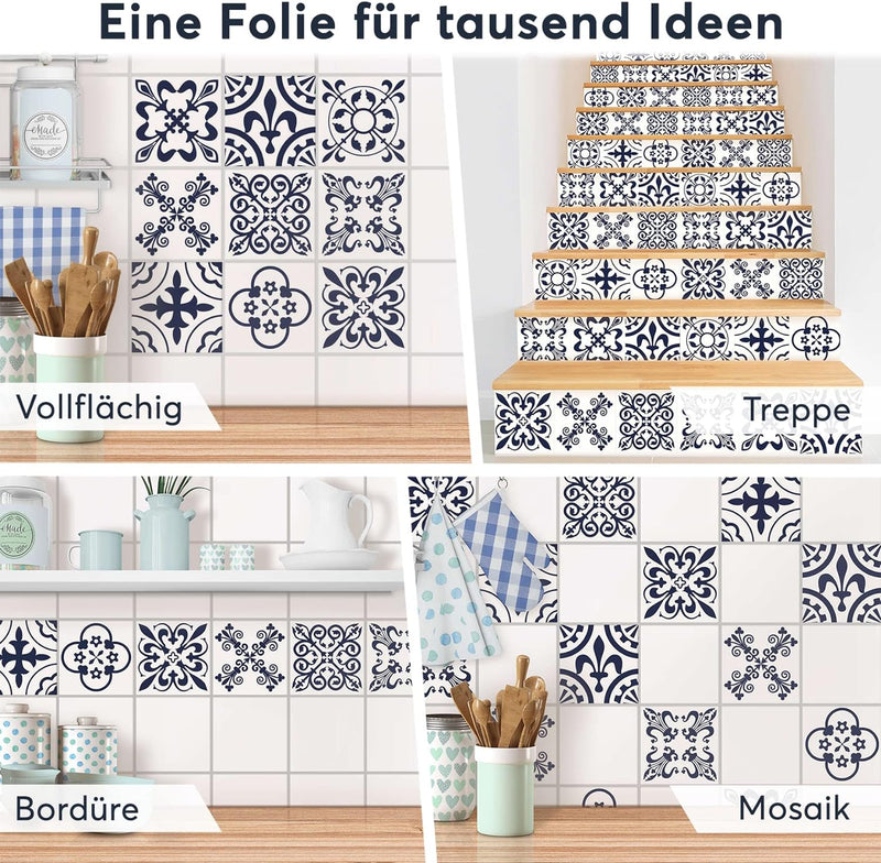 CREATISTO Klebefliesen Stickerfliesen Fliesenfolie - Stylische Sticker Aufkleber für Fliesen I Klebe
