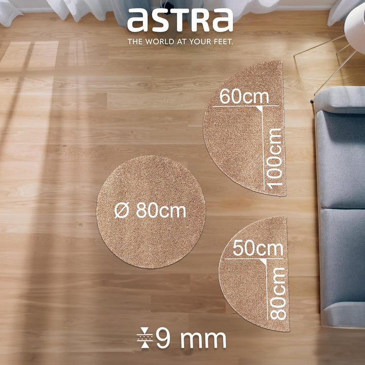 Schmutzfangmatte innen waschbar ca. 80 cm rund – Sauberlaufmatte beige 100% Baumwolle Türmatte - Ent