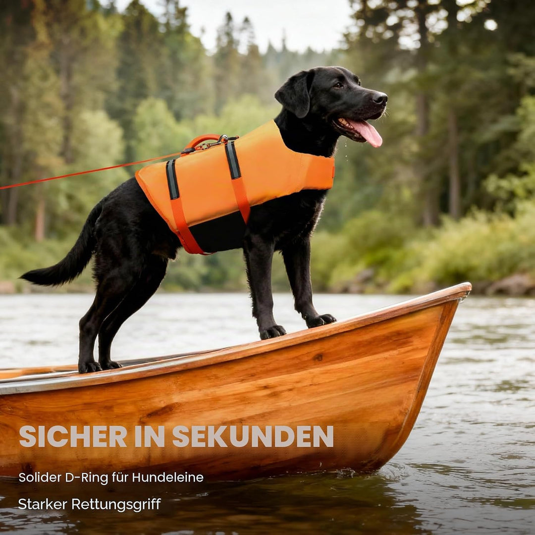 VIVAGLORY Ripstop Hunde Rettungsweste für Kleine Mittel Grosse Hunde Bootfahren, Hund Schwimmweste m
