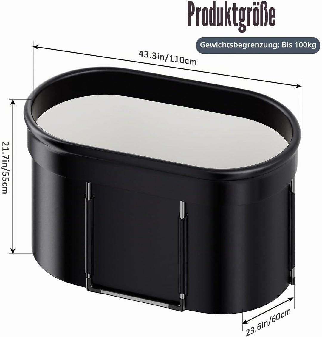 Premium 120 cm ovales Eisbad, Mobile Faltbare Badewanne, Eisbad-Kaltwasserbad für die Erholung im Fr