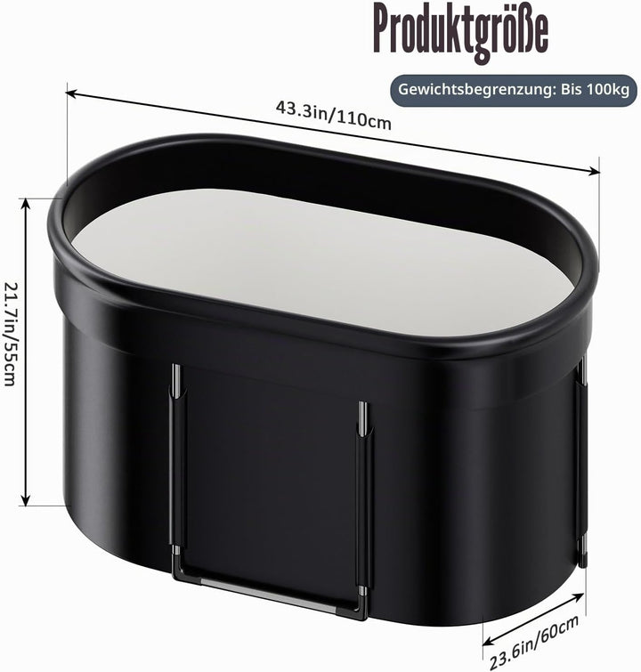 Premium 120 cm ovales Eisbad, Mobile Faltbare Badewanne, Eisbad-Kaltwasserbad für die Erholung im Fr
