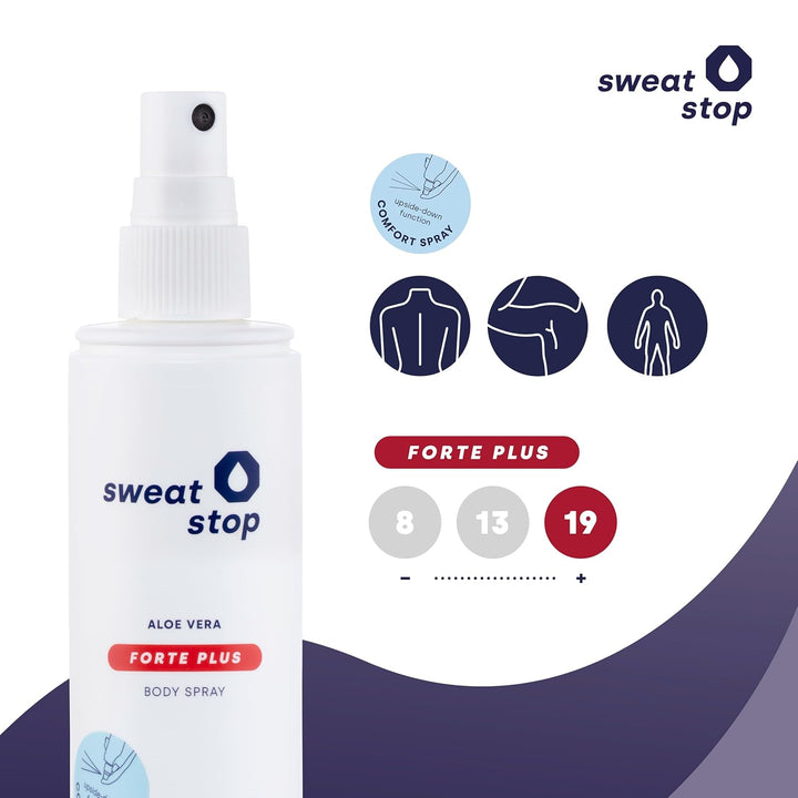 SweatStop Aloe Vera Forte plus Body Spray 100 ml Antitranspirant gegen sehr starkes Schwitzen am Kör