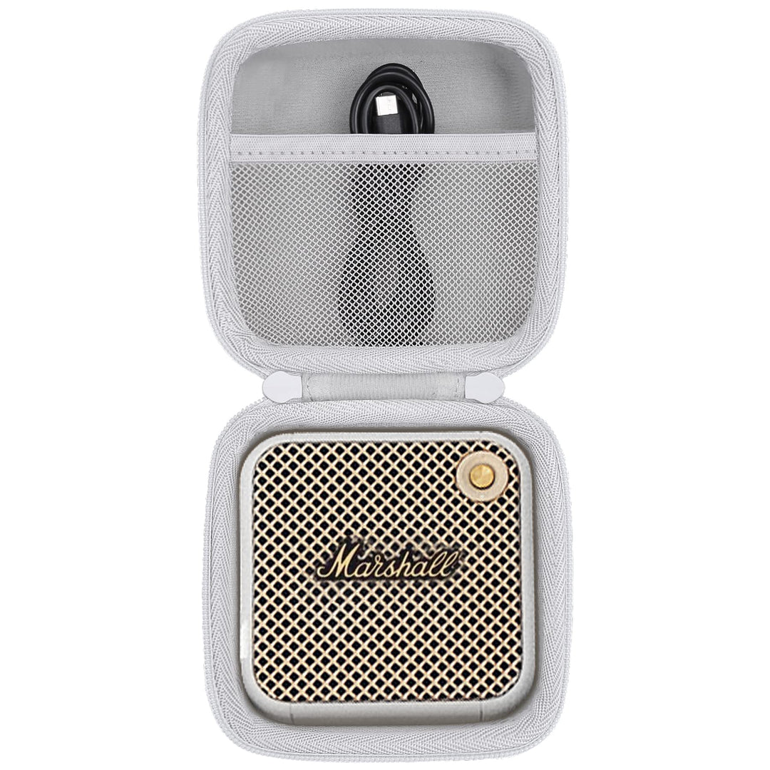 Aenllosi Hart Tasche Hülle für Marshall Willen II Tragbaren Bluetooth Lautsprecher, Nur Tasche(Weiss