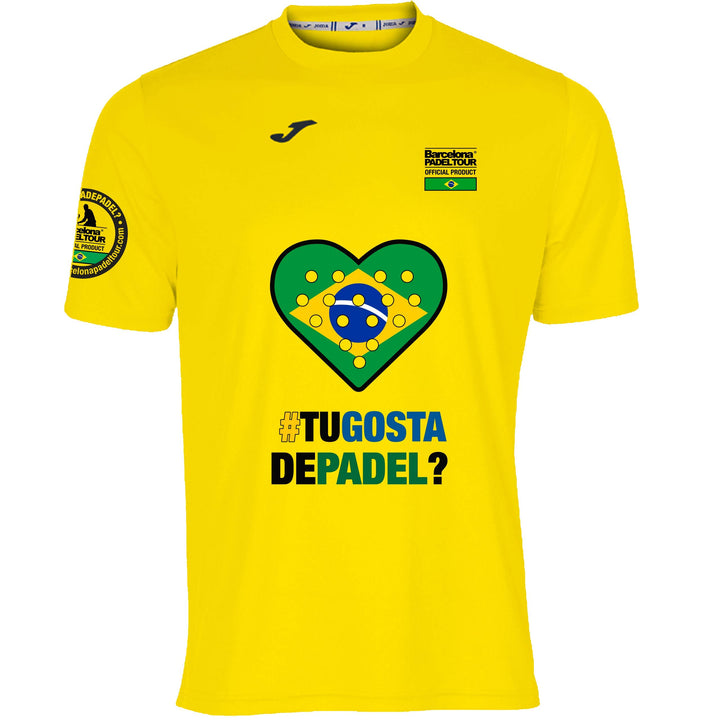 Barcelona Padel Tour - Joma Men's Short Sleeve Crew - Atmungsaktives Micro Mesh Gewebe mit Love Pade