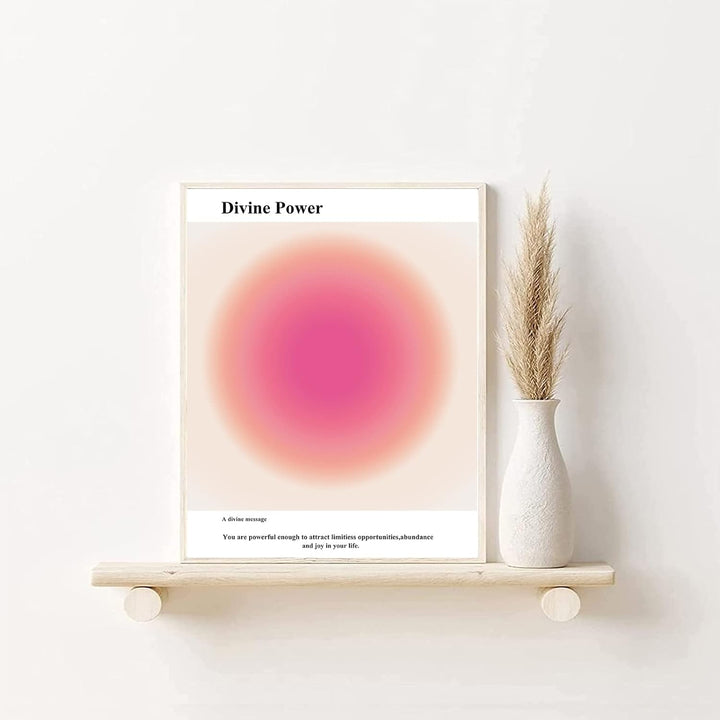 Trendige Wandkunstdrucke Engel Nummer Poster Rosa Aura Kunstwerk Bunte Farbverlauf Malerei Tägliche