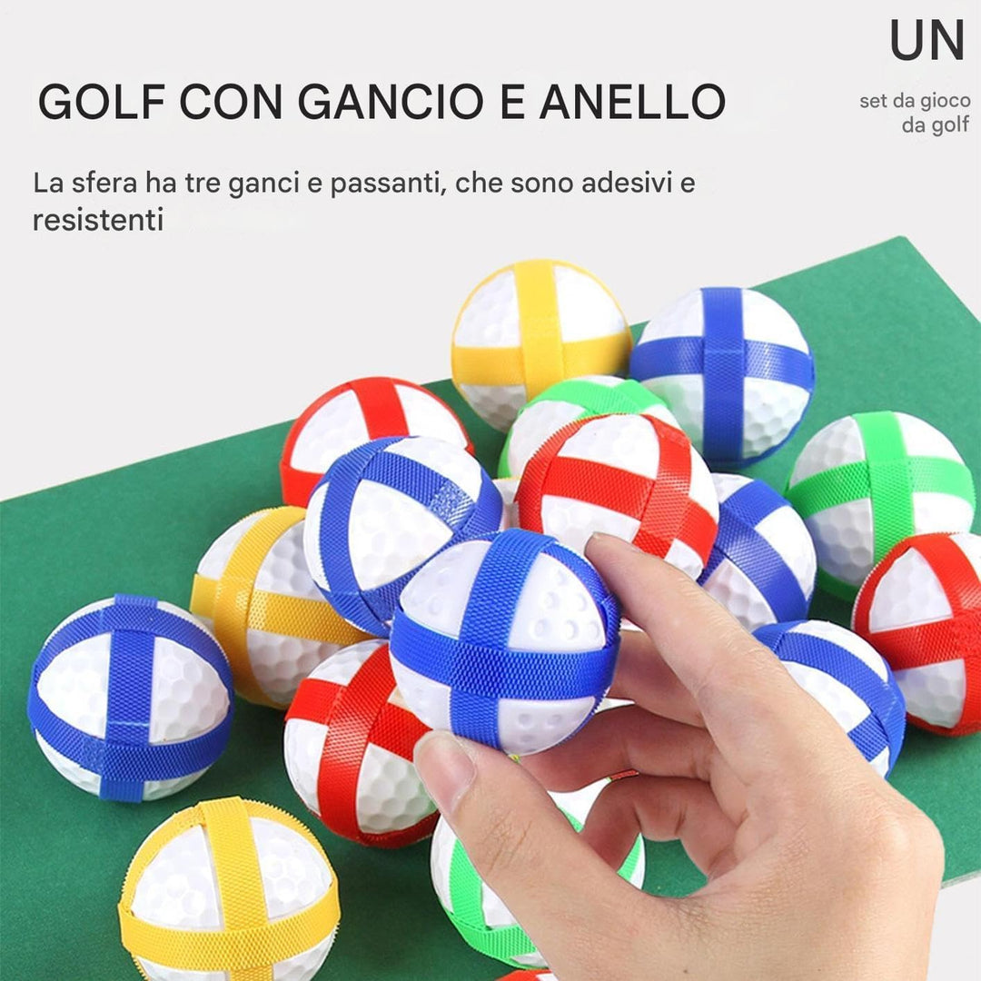 Golf Spielset für Zuhause mit Puttmatte, Klebebällen & Tragetasche – Cornhole-Spiel für Garten, Juge
