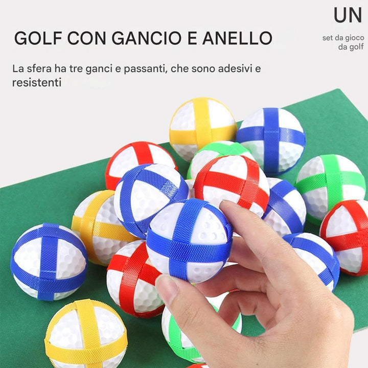 Golf Spielset für Zuhause mit Puttmatte, Klebebällen & Tragetasche – Cornhole-Spiel für Garten, Juge