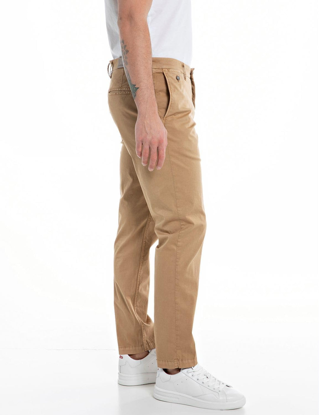 Replay Herren Chino Hose Benni Regular-Fit mit Stretch 36W / 32L Havana 325, 36W / 32L Havana 325