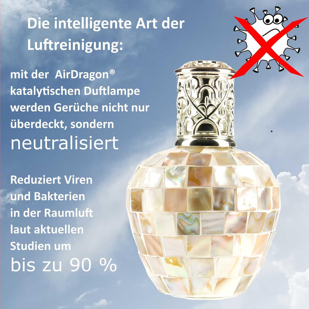 AIRDRAGON katalytische Duftlampe Pearl/Perlmutt-Mosaik/Höhe ca. 15 cm