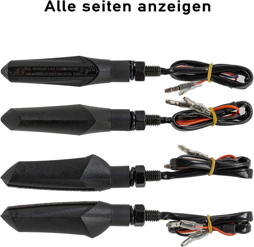 Simda Pro E Mark Led Motorrad Laufeffekt Blinker Lauflicht Sequentiell Schwarz Universal Quad ATV La