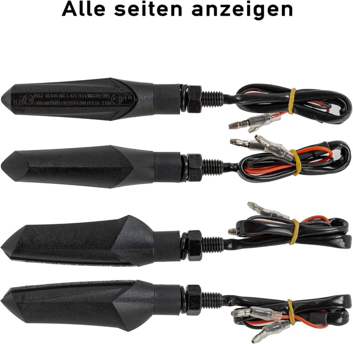 Simda Pro E Mark Led Motorrad Laufeffekt Blinker Lauflicht Sequentiell Schwarz Universal Quad ATV La