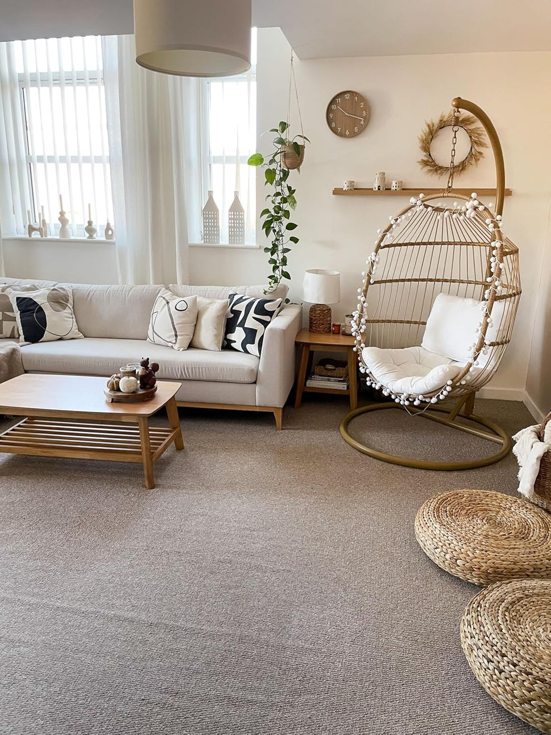 Beistelltisch mit Ablage Lamellen-Optik quadratisch heller Holzfarbton Tulare