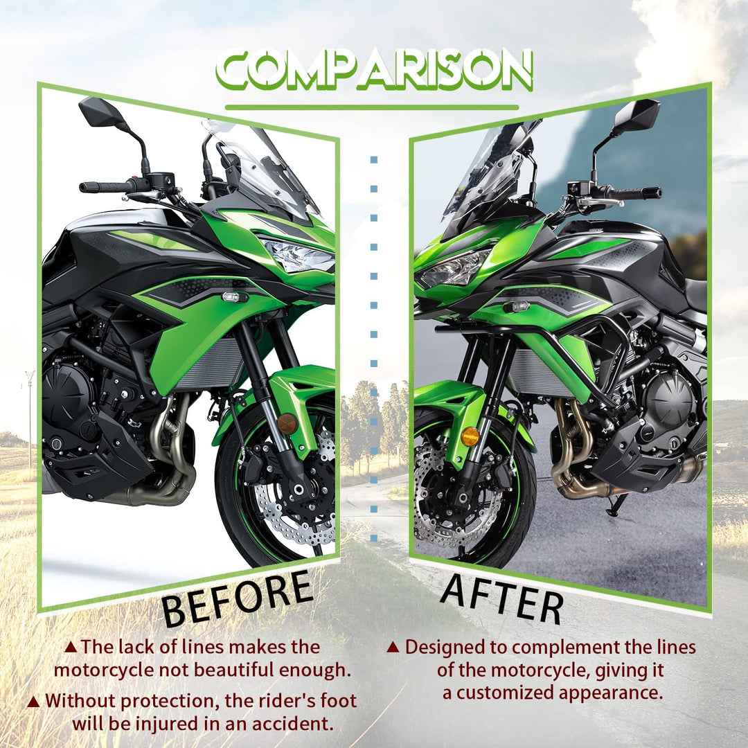 Motorrad Stahl Motorschutzbügel Sturzbügel Rahmenschutz kompatibel mit Versys 650 Versys-650 KLE650