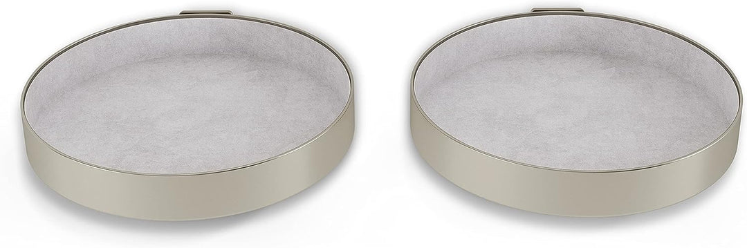 UMBRA Perch Runde Wandregale, Moderne Wanddeko für Flur, Wohnzimmer und Schlafzimmer, Metall, nickel
