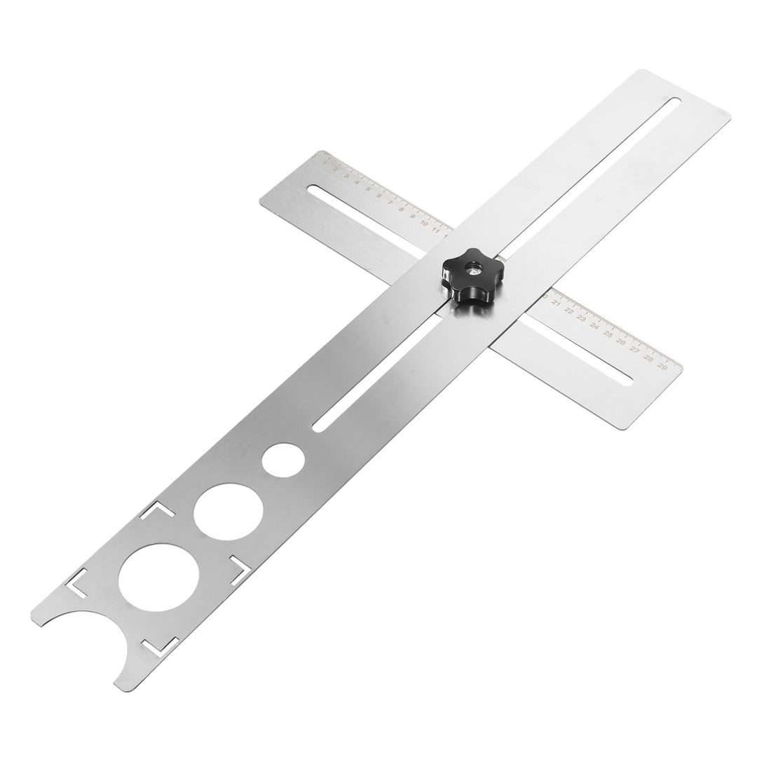 jojofuny Design Lineal und Glas für Benutzerfreundlichem mit Edelstahl Multifunktionaler Fliesenloch