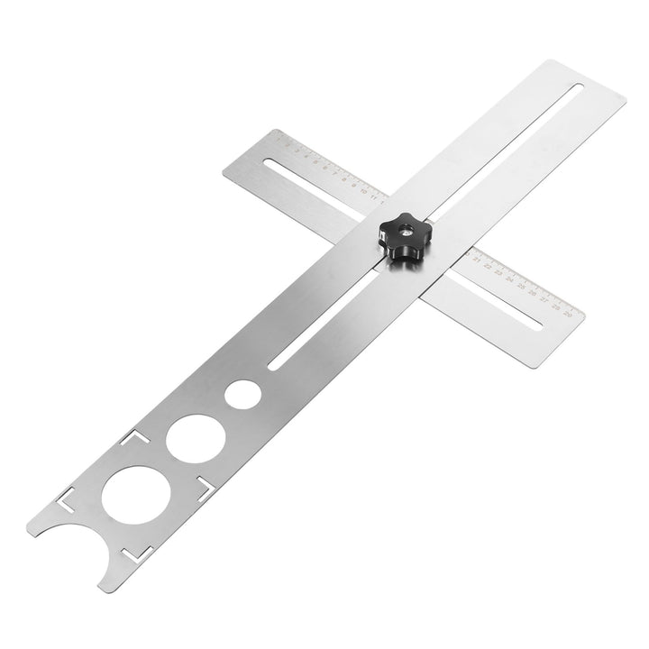 jojofuny Design Lineal und Glas für Benutzerfreundlichem mit Edelstahl Multifunktionaler Fliesenloch
