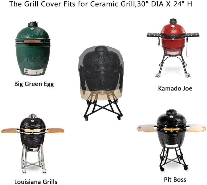 Onlyfire Kamado Grill Abdeckung Abdeckhaube Kompatibel für Big Green Egg, Kamado Joe Classic, grosse