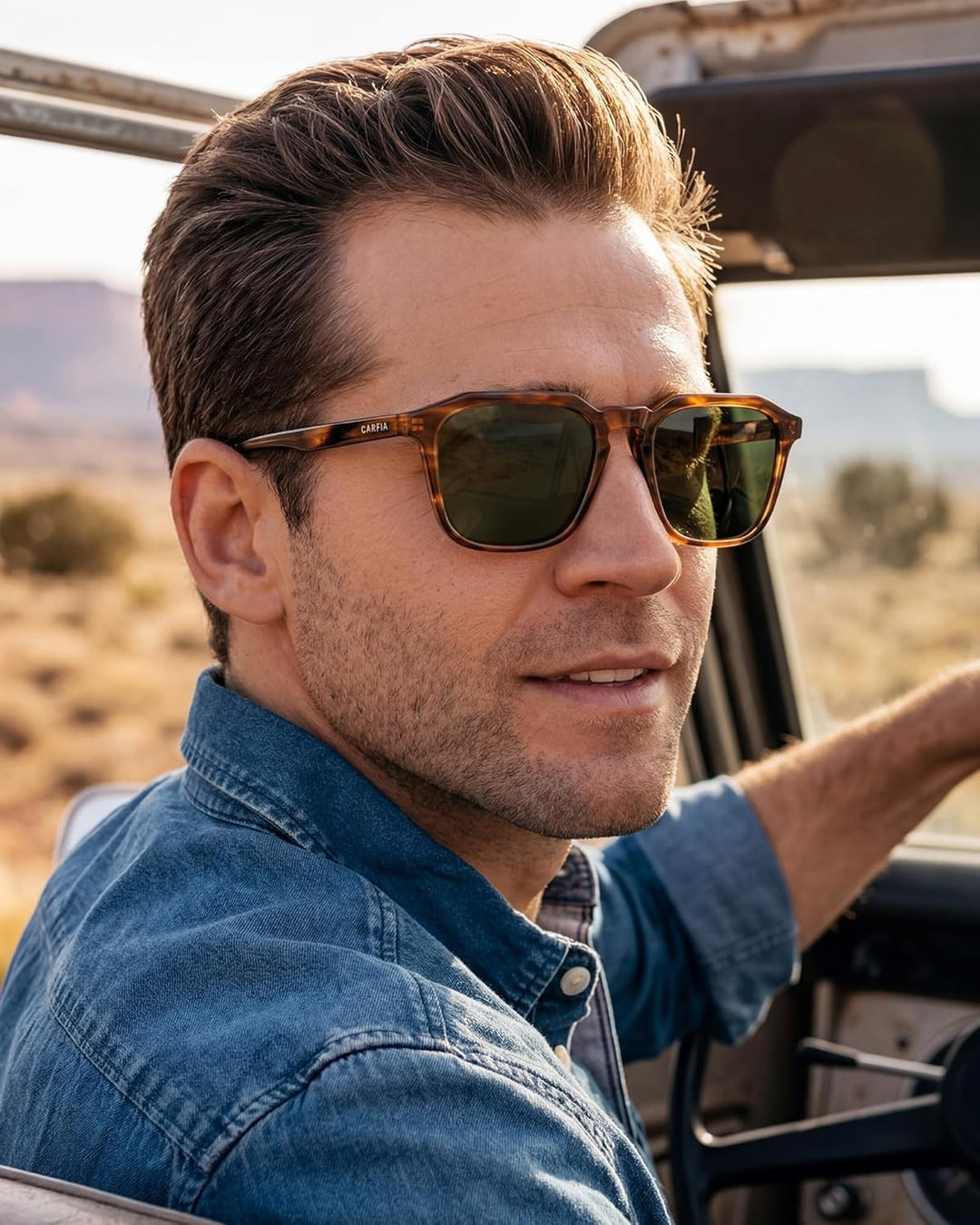 CARFIA Kleine Sonnenbrille Herren Polarisierte Fahrenbrille mit UV-Schutz für Schmale Gesichter/Juge