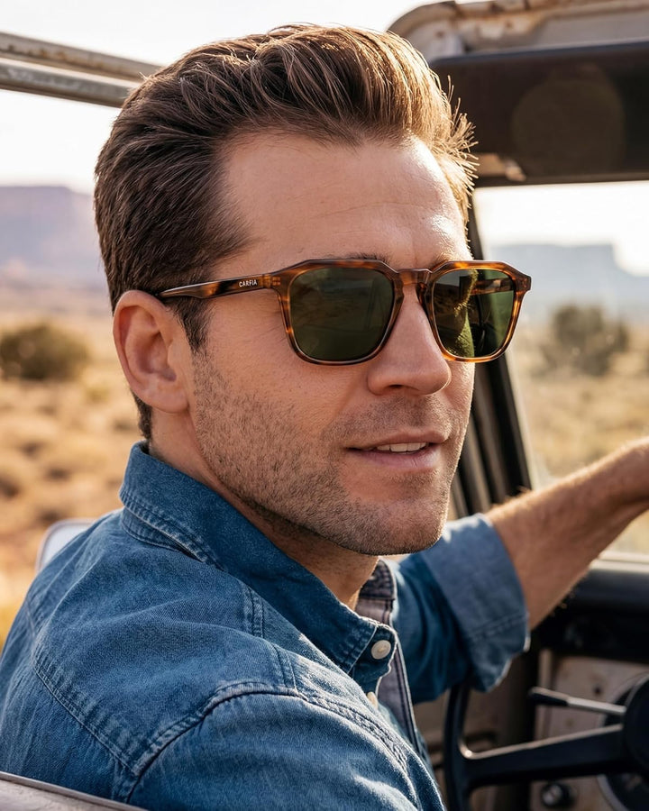 CARFIA Kleine Sonnenbrille Herren Polarisierte Fahrenbrille mit UV-Schutz für Schmale Gesichter/Juge